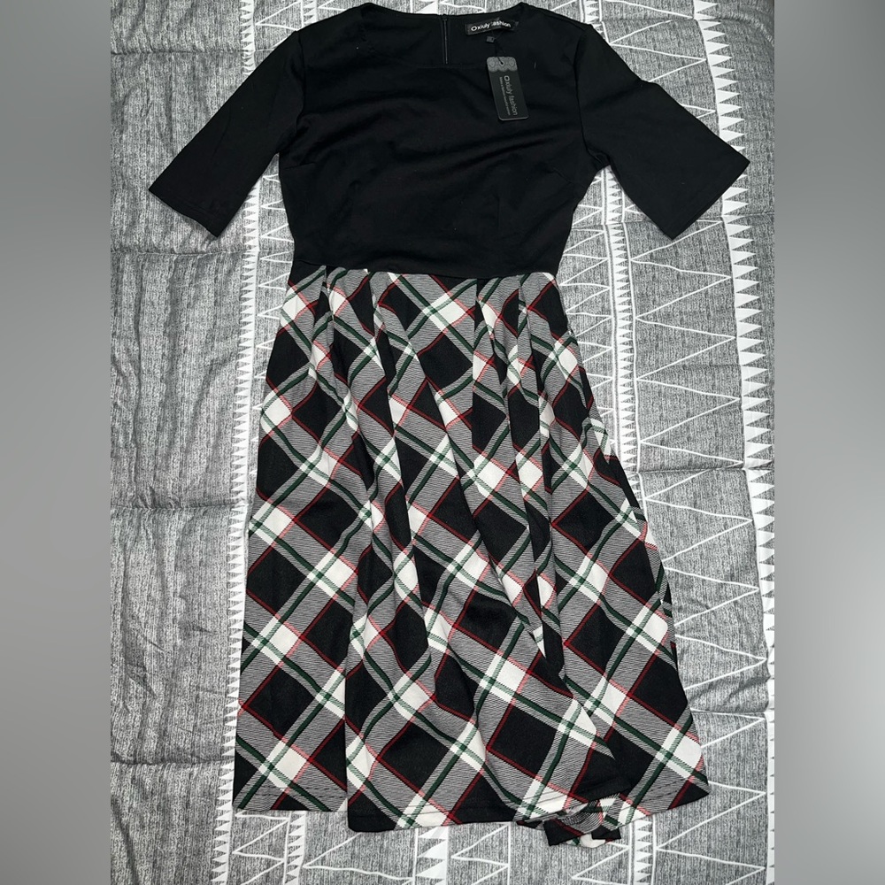 Black and plaid dress